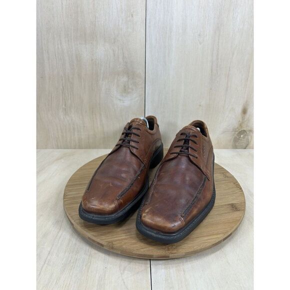 Ecco Helsinki Brown Leather Dres Shoes Mens Size 43 US Mens Size 9/9.5 - Picture 2 of 7